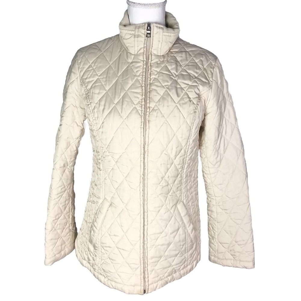 Coldwater Creek Jacket‎ Women's Size XS (4-6) Full Zip Quilted Beige Jacket